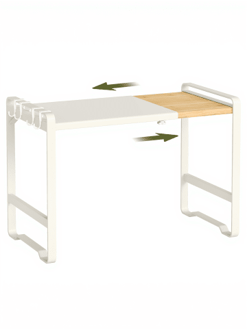 SONGMICS Gewürzregal Bystro in Cremeweiß-Naturbeige - (B)64 x (H)42 x (T)31.5 cm