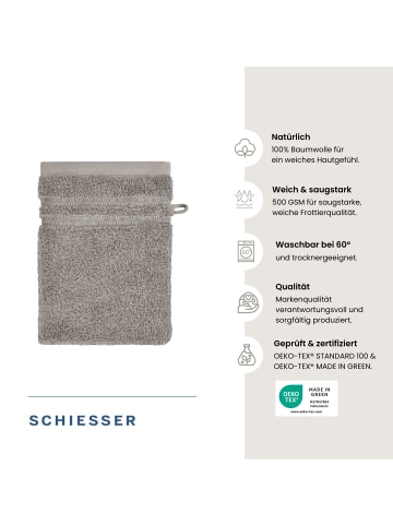 Schiesser Waschhandschuhset Milano 5-teilig in Hellgrau