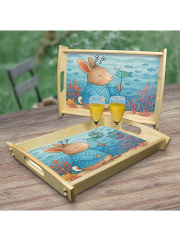 Mr. & Mrs. Panda Serviertablett Fische Astrologie Design ohne Sp... in Weiß