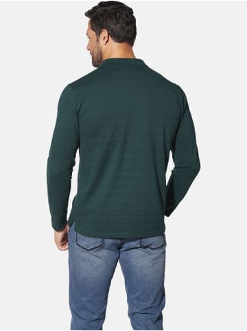 Jan Vanderstorm Langarm-Poloshirt MAKSE in dunkelgrün
