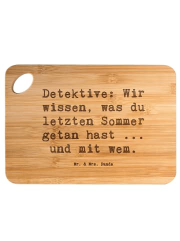 Mr. & Mrs. Panda Küchenbrett Spruch Detektiv Geheimnisse mit Spruch in Braun