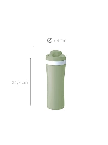koziol Wasserflasche OASE, 425 ml in Grün, Ø 7,4 x (H) 21,7 cm