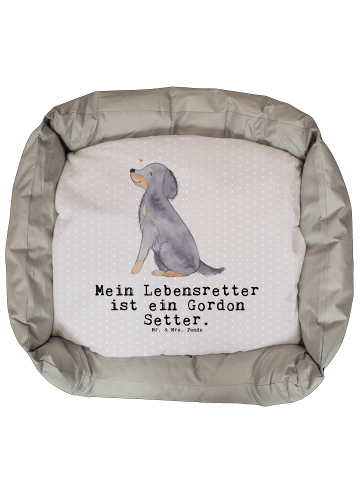 Mr. & Mrs. Panda Hundenest Gordon Setter Lebensretter mit Spruch in Grau Pastell