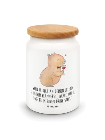 Mr. & Mrs. Panda Vorratsdose Capybara Wein mit Spruch in Weiß