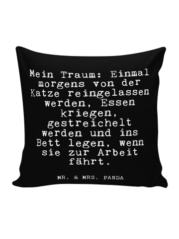 Mr. & Mrs. Panda Kissen 40x40 Mein Traum: Einmal morgens... mit ... in Schwarz