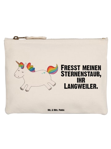 Mr. & Mrs. Panda Schminktasche Einhorn Happy mit Spruch in Weiß