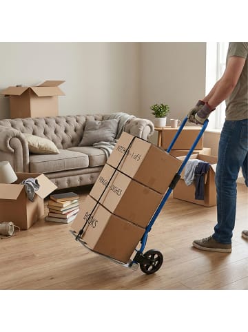 relaxdays Sackkarre in Silber/ Blau - 120 kg