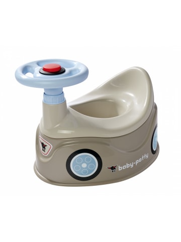 BIG Töpfchen Baby-Potty mit Lenkrad, Kunststoff, ca. 43x31x28 cm, grau, ab 12 M.