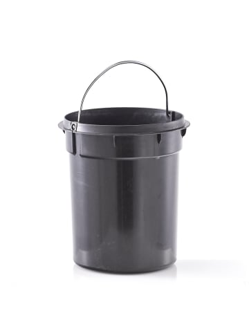 Zeller Badezimmerkorb aus Metall und Bambus in Weiß, Ø 16,8 cm