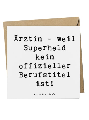 Mr. & Mrs. Panda Grußkarte Spruch Ärztin Superheld mit Spruch in Weiß