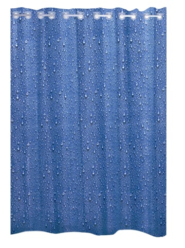 RIDDER Duschvorhang Folie Drops blau 180x200 cm