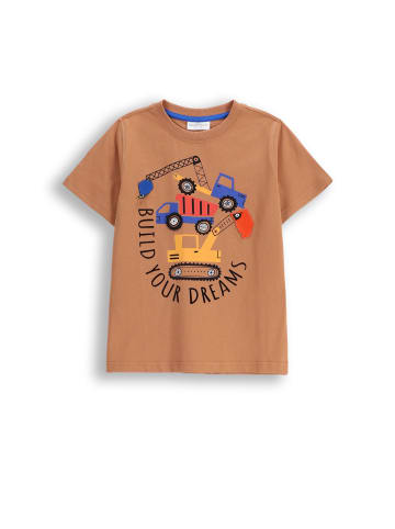 Coccodrillo Baumwoll-T-Shirt mit kurzen Ärmeln in braun