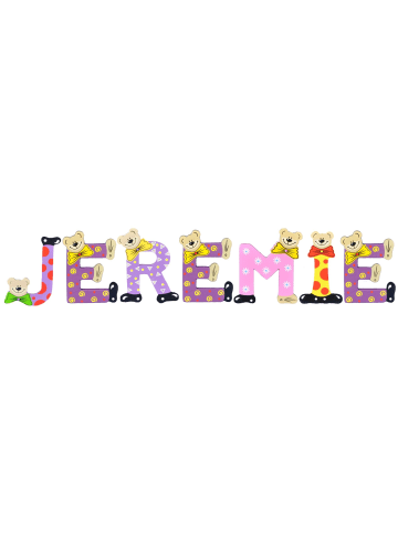 Playshoes Deko-Buchstaben "JEREMIE" in bunt