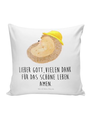 Mr. & Mrs. Panda kuschelkissen 40x40 Igel Beten mit Spruch in Weiß