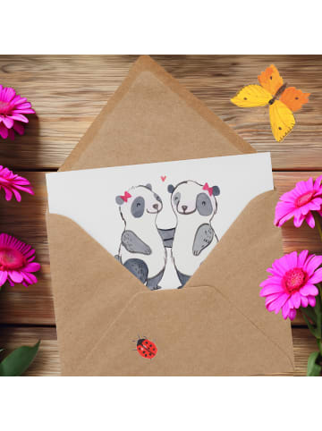 Mr. & Mrs. Panda Glückwunschkarte Liebe Schwester mit Spruch in Weiß