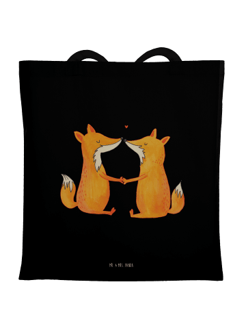 Mr. & Mrs. Panda Schultertasche Füchse Liebe ohne Spruch in Schwarz