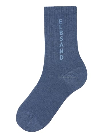 ELBSAND Socken in 2x dunkel jeans meliert, 1x hell jeans meliert