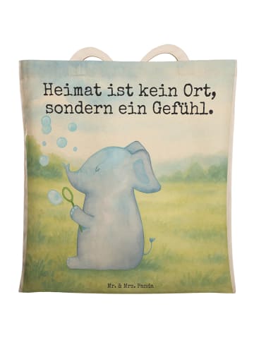 Mr. & Mrs. Panda Stoffbeutel Elefant Seifenblasen Design mit Spruch in Weiß