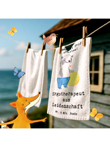 Mr. & Mrs. Panda Gästetuch Ergotherapeut Leidenschaft mit Spruch in Weiß