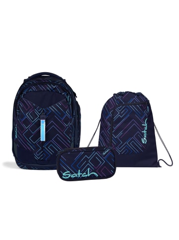 Satch Schulrucksack-Set MATCH Purple Laser in Lila 3-teilig