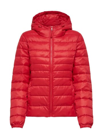 ONLY Leichte Slim Steppjacke ONLTAHOE Herbst Übergangsjacke mit Kapuze in Rot