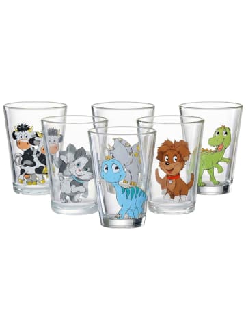 Ritzenhoff & Breker 6-tlg. Kindergläser Dino und Hoftiere in Bunt – 200 ml in bunt