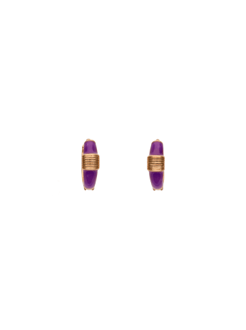 faina Women Huggie Earrings in Rose Gold Violet