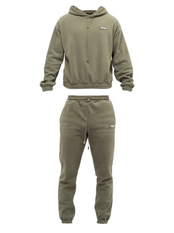 Tom Barron Trainingsanzug Lässiger Oversize-Fleece-Trainingsanzug in KHAKI