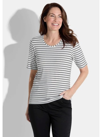 GOLDNER Kurzgröße:  Shirt in weiß / schwarz / geringelt