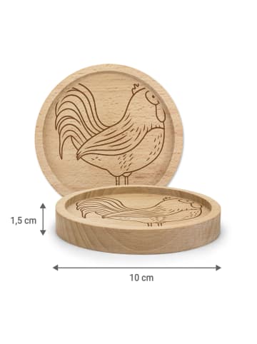 Mr. & Mrs. Panda Untersetzer Hahn Korn ohne Spruch in Transparent