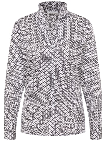 Eterna Langarmbluse mit Minimalprint in Schwarz