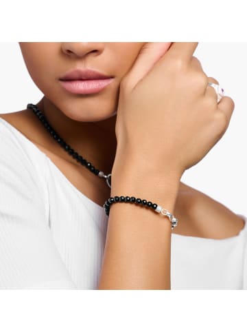 Thomas Sabo Armband Mit Schwarzen Perlen in silber, schwarz