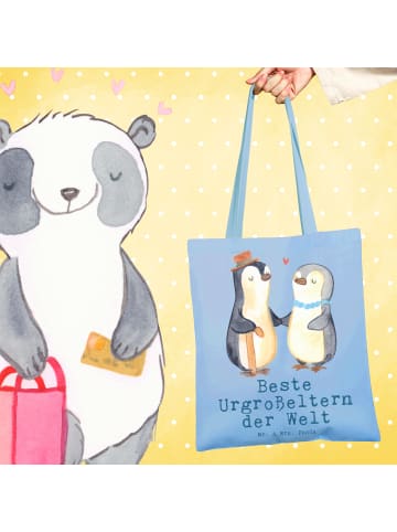 Mr. & Mrs. Panda Einkaufsbeutel Pinguin Beste Urgroßeltern der W... in Sky Blue
