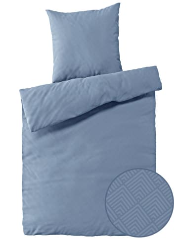 Carpe Sonno Mako-Satin Bettwäsche-Set in Blau