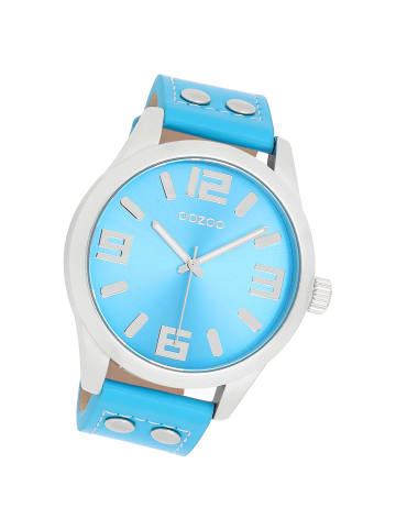 Oozoo Analog-Armbanduhr Oozoo Timepieces hellblau extra groß (ca. 46mm)