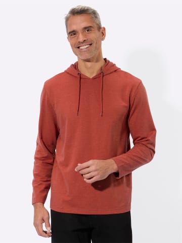 Sieh an! Kapuzensweatshirt in rostrot-meliert