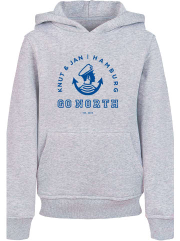 F4NT4STIC Hoodie Go North Knut & Jan Hamburg Logo in grau meliert