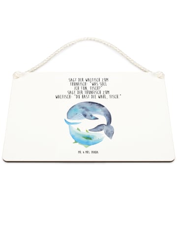 Mr. & Mrs. Panda Deko Schild Walfisch Thunfisch mit Spruch in Transparent