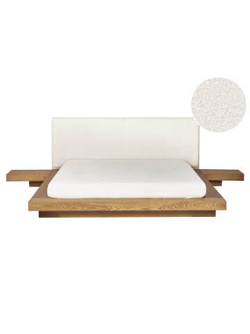 Beliani Wasserbett ZEN in Braun/Weiß - (W) 308 x (H) 86 x (L) 229 cm