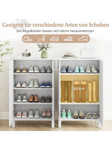 COSTWAY 4-stöckig Schuhschrank 60 x 33,5 x 90 cm in Weiß