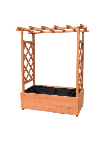 relaxdays Pflanzkasten-Rankgitter in Orange - (B)100 x (H)114 x (T)44 cm