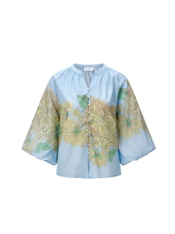 Rich & Royal Bluse in hellblau gelb