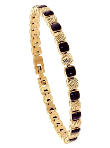 Holzkern Herren-Armband Edelstahl Peppered Ahorn/Goldfarben