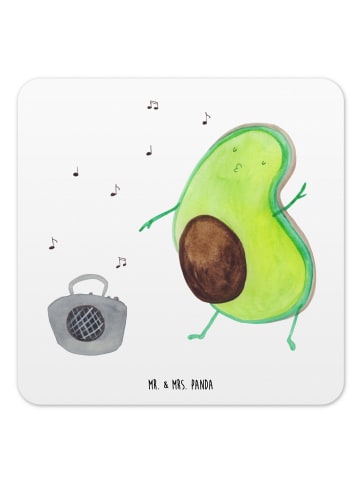 Mr. & Mrs. Panda Untersetzer für Gläser Avocado Tanzen ohne Spruch in Weiß
