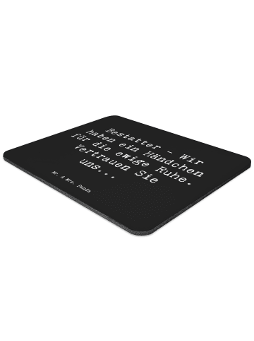 Mr. & Mrs. Panda Mousepad Spruch Bestatter Fürsorge mit Spruch in Schwarz