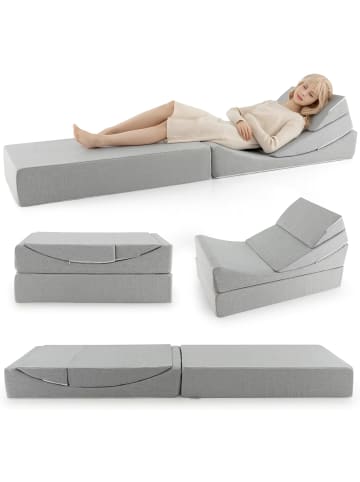 COSTWAY 4-in-1 Schlafsofa in Grau