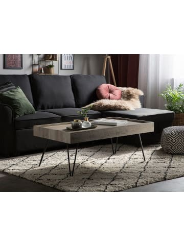 Beliani Couchtisch WELTON in Braun/Schwarz - (W) 60 x (H) 42 x (L) 100 cm