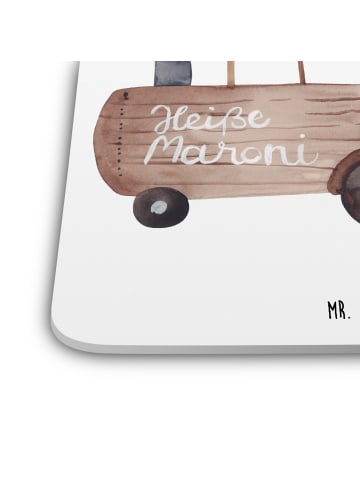 Mr. & Mrs. Panda Untersetzer für Gläser Igel Maronen ohne Spruch in Weiß