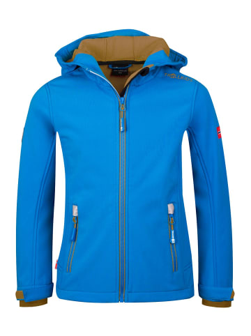 Trollkids Softshelljacke "Trollfjord" in Blau/Bronze