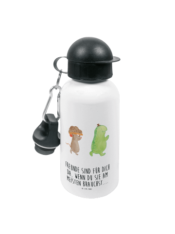 Mr. & Mrs. Panda Kindertrinkflasche Schildkröte Maus mit Spruch in Weiß